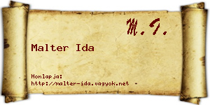 Malter Ida névjegykártya