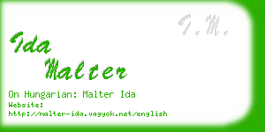ida malter business card